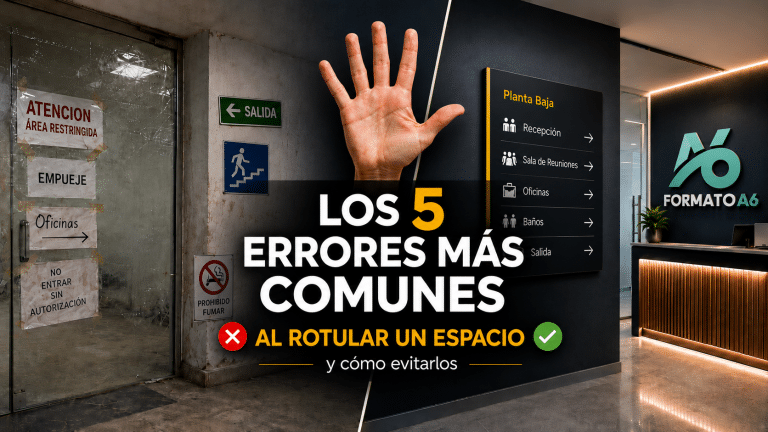 Errores comunes al rotular un espacio comparando carteles improvisados con señalética corporativa profesional